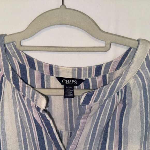 Chaps top small white, blues, lavender - Picture 2 of 4